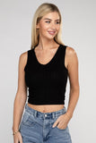 Zenana Casual Ribbed Scoop Neck Cropped Sleeveless Top ZENANA