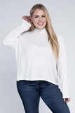 Plus Drop Shoulder Long Sleeve Top Ambiance Apparel