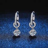 925 Silver Genuine Moissanite Diamond Drop Earrings - Rosa Apparel