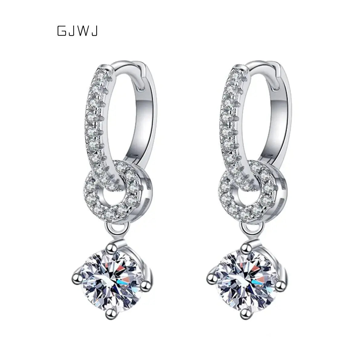 925 Silver Genuine Moissanite Diamond Drop Earrings - Rosa Apparel