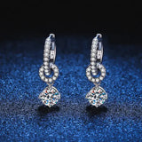 925 Silver Genuine Moissanite Diamond Drop Earrings - Rosa Apparel