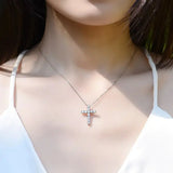 925 Silver Moissanite Diamond Cross Pendants For Women - Rosa Apparel