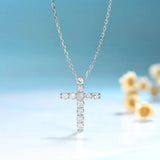 925 Silver Moissanite Diamond Cross Pendants For Women - Rosa Apparel