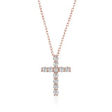 925 Silver Moissanite Diamond Cross Pendants For Women - Rosa Apparel