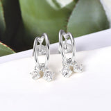 925 Sterling Silver Moissanite C-Hoop Earrings - Rosa Apparel