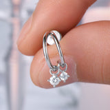 925 Sterling Silver Moissanite C-Hoop Earrings - Rosa Apparel