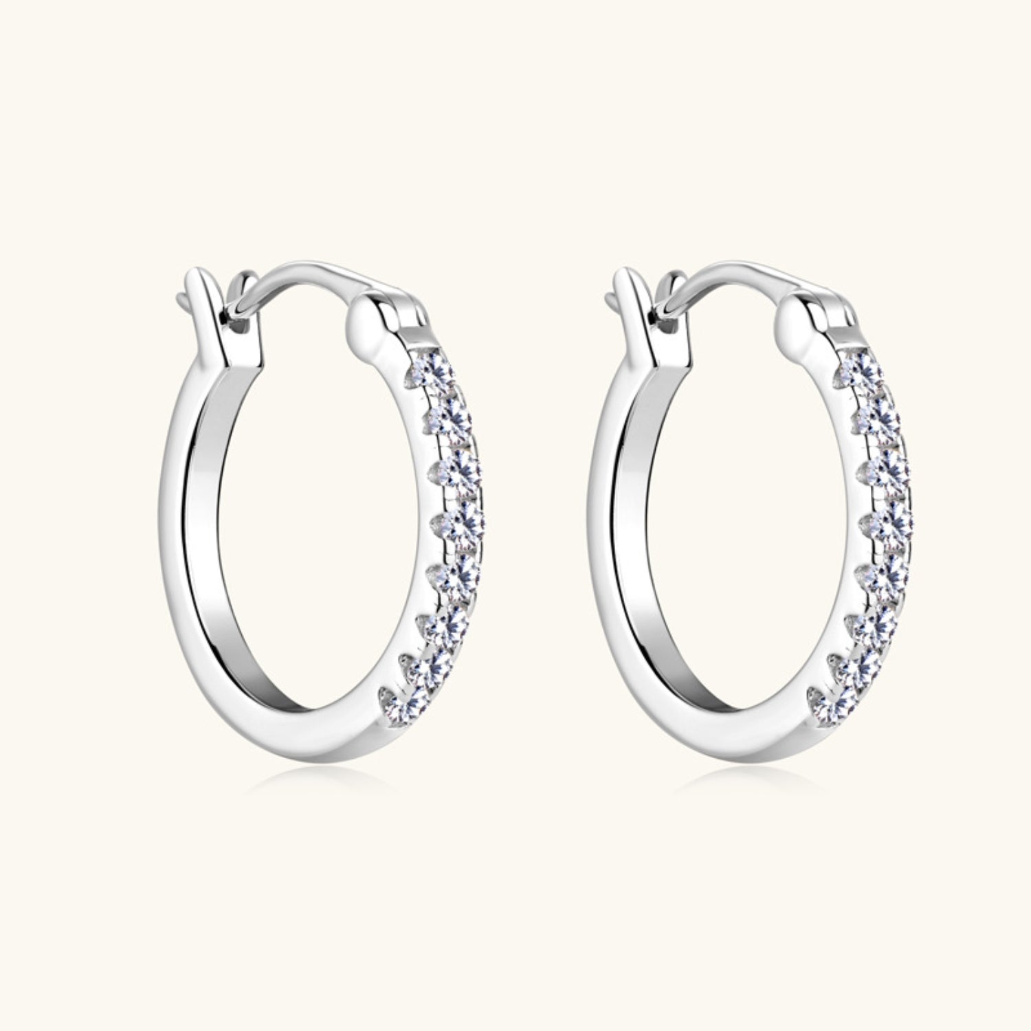 925 Sterling Silver Moissanite Huggie Earrings - Rosa Apparel