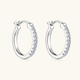 925 Sterling Silver Moissanite Huggie Earrings - Rosa Apparel