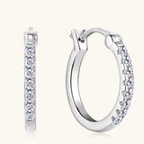 925 Sterling Silver Moissanite Huggie Earrings - Rosa Apparel