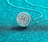 925 Sterling Silver Real Mosamite Diamond Pendant Necklace - Rosa Apparel