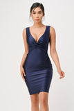 Center front knot tricot bodycon dress LA SCALA