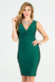 Center front knot tricot bodycon dress LA SCALA