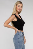 Zenana Casual Ribbed Scoop Neck Cropped Sleeveless Top ZENANA