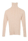 Wool blended mock neck sheer sweater Lilou