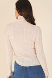 Wool blended mock neck sheer sweater Lilou