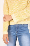 Herringbone Pattern Crew Neck Sweater Lilou