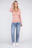 Essential V-Neck Long Sleeve T-Shirt Ambiance Apparel