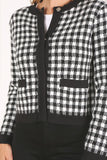 Black check knitted jacket Lilou