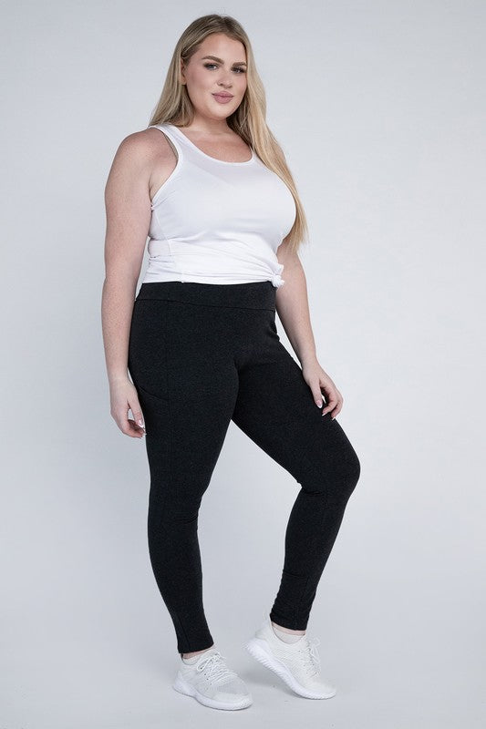 Plus Everyday Leggings with Pockets Ambiance Apparel