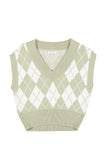 Knitted argyle sweater vest Lilou