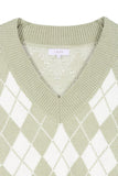 Knitted argyle sweater vest Lilou