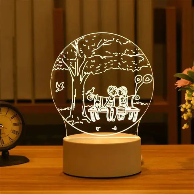 Acrylic Led Decorative Night Light - Rosa Apparel