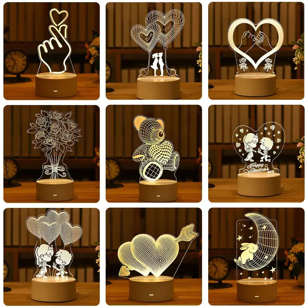 Acrylic Led Decorative Night Light - Rosa Apparel