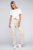 Ambiance Casual Everyday Wear Elastic-Waist Cargo Pants - Rosa Apparel