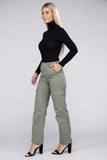 Ambiance Casual Everyday Wear Elastic-Waist Cargo Pants - Rosa Apparel