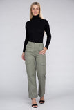 Ambiance Casual Everyday Wear Elastic-Waist Cargo Pants - Rosa Apparel