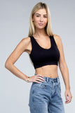 Ambiance Trendy Ribbed V-Neck Cropped Pullover Tank Top - Rosa Apparel