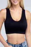 Ambiance Trendy Ribbed V-Neck Cropped Pullover Tank Top - Rosa Apparel