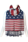 American Flag 4th of July Fringe Scarf - Rosa Apparel