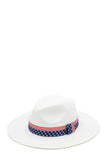 American Flag Strap 4th of July Straw Sun Hat - Rosa Apparel