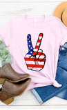 American Peace Sign 4th of July T-Shirt - Rosa Apparel