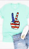 American Peace Sign 4th of July T-Shirt - Rosa Apparel