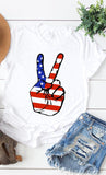 American Peace Sign 4th of July T-Shirt - Rosa Apparel