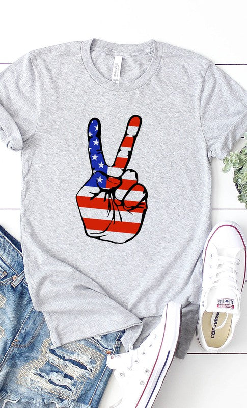 American Peace Sign 4th of July T-Shirt - Rosa Apparel