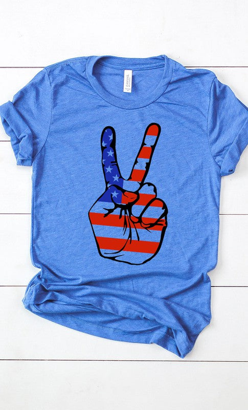 American Peace Sign 4th of July T-Shirt - Rosa Apparel