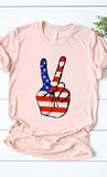 American Peace Sign 4th of July T-Shirt - Rosa Apparel