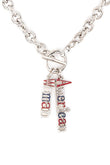 American Woman 4th of July Double Pendant Silver Necklace - Rosa Apparel