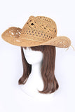 Artini Crochet Faux Straw Cowboy Hat - Rosa Apparel