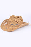 Artini Crochet Faux Straw Cowboy Hat - Rosa Apparel