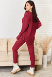 Basic Bae Full Size Notched Long Sleeve Top and Pants Set - Rosa Apparel