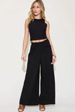 Basic Bae Full Size Ribbed Tank and Wide Leg Pants Set - Rosa Apparel