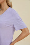 Basic Bae Full Size Ribbed V-Neck Short Sleeve Top and Shorts Set Stretchy Womenswear - Rosa Apparel