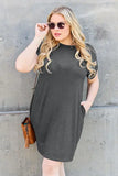 Basic Bae Full Size Round Neck Short Sleeve Dress with Pockets - Rosa Apparel