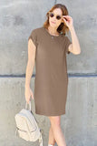 Basic Bae Full Size Round Neck Short Sleeve Dress with Pockets - Rosa Apparel