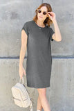 Basic Bae Full Size Round Neck Short Sleeve Dress with Pockets - Rosa Apparel