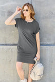 Basic Bae Full Size Round Neck Short Sleeve Dress with Pockets - Rosa Apparel